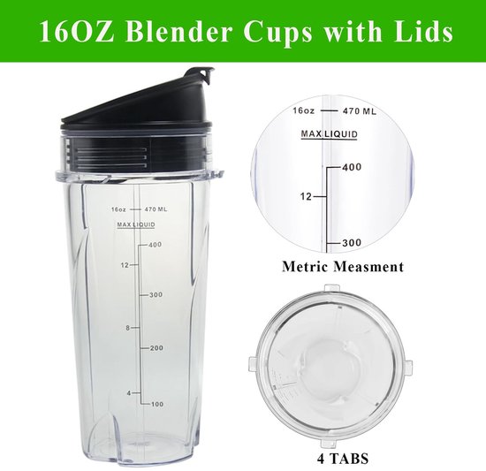 Omgoods - Set van 2 Vervangbekers met Deksel voor Blender — afbeelding 4