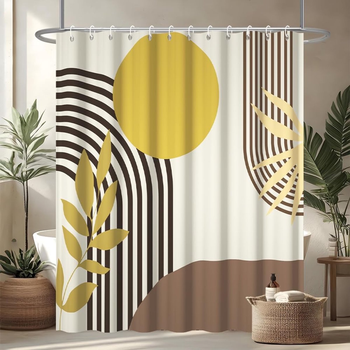 Omgoods - Douchegordijn met Abstract Patroon, 180 x 200 cm