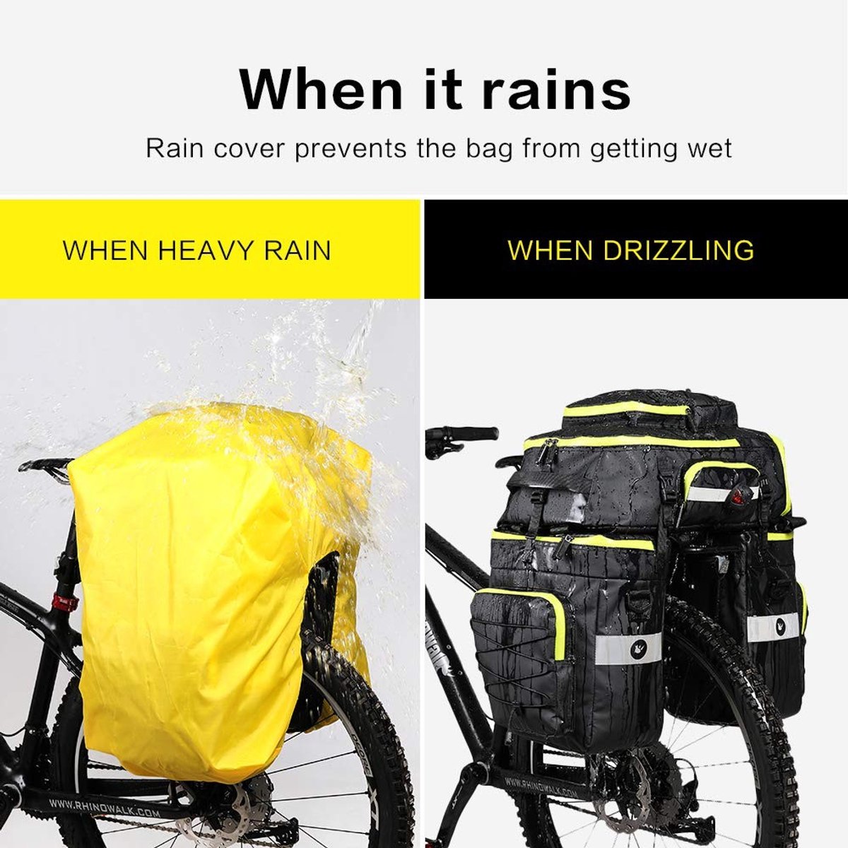Omgoods - 3-in-1 Waterdichte Fietstas 75 Liter voor Fietsendrager