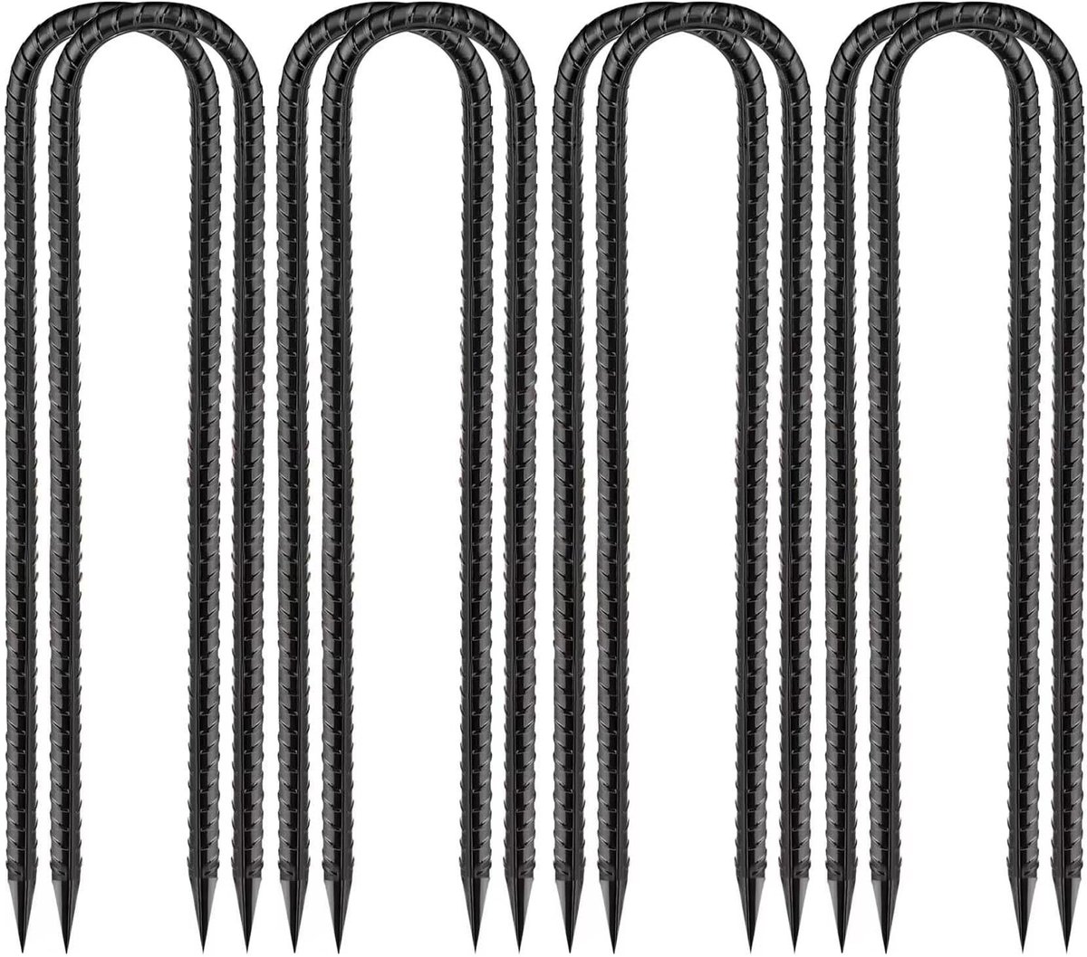 Omgoods- Grondanker U-vormig 30 cm - 8 stuks - Verzinkt Staal - Tentnagels - Grondpennen - Sterk en scherp - Tentharing