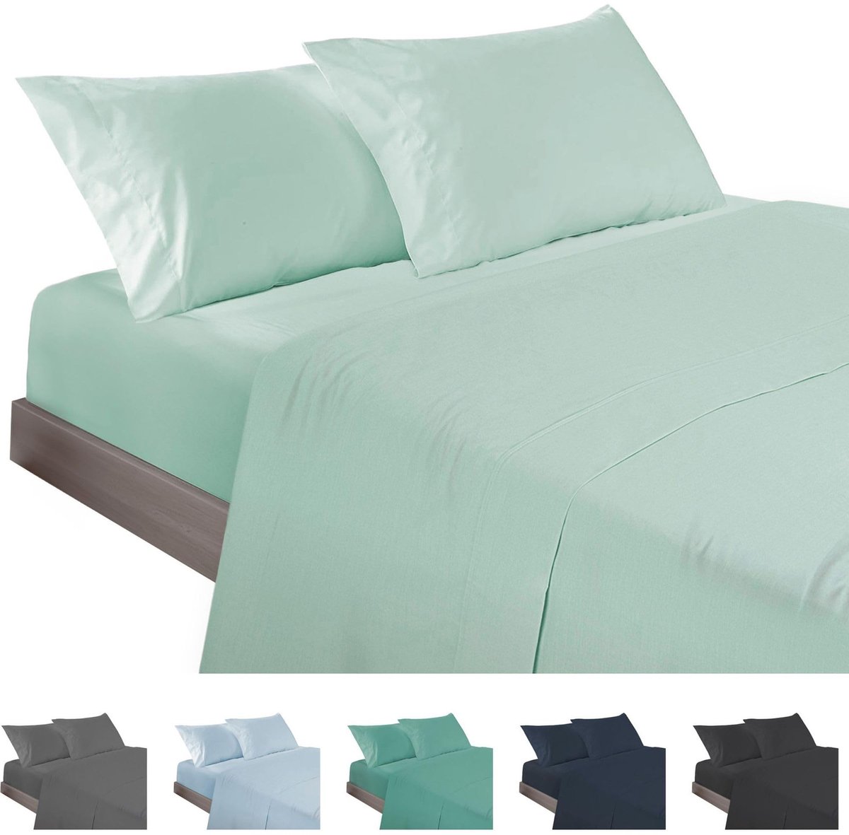 Omgoods - 4-delige Beddengoedset voor 150 cm Bedden - Gemaakt in Spanje, Groen