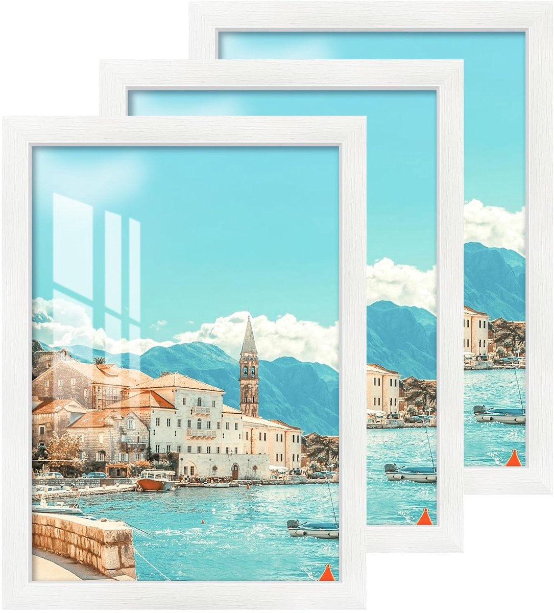 Omgoods- Fotolijst 30x40 cm - Set van 3 - Lichtgewicht - Krasbestendig - Voor wand/tafelblad - Modern ontwerp - Lijst