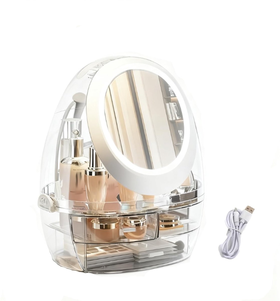Omgoods - Make-up Organizer met Laden en Transparante Deksel