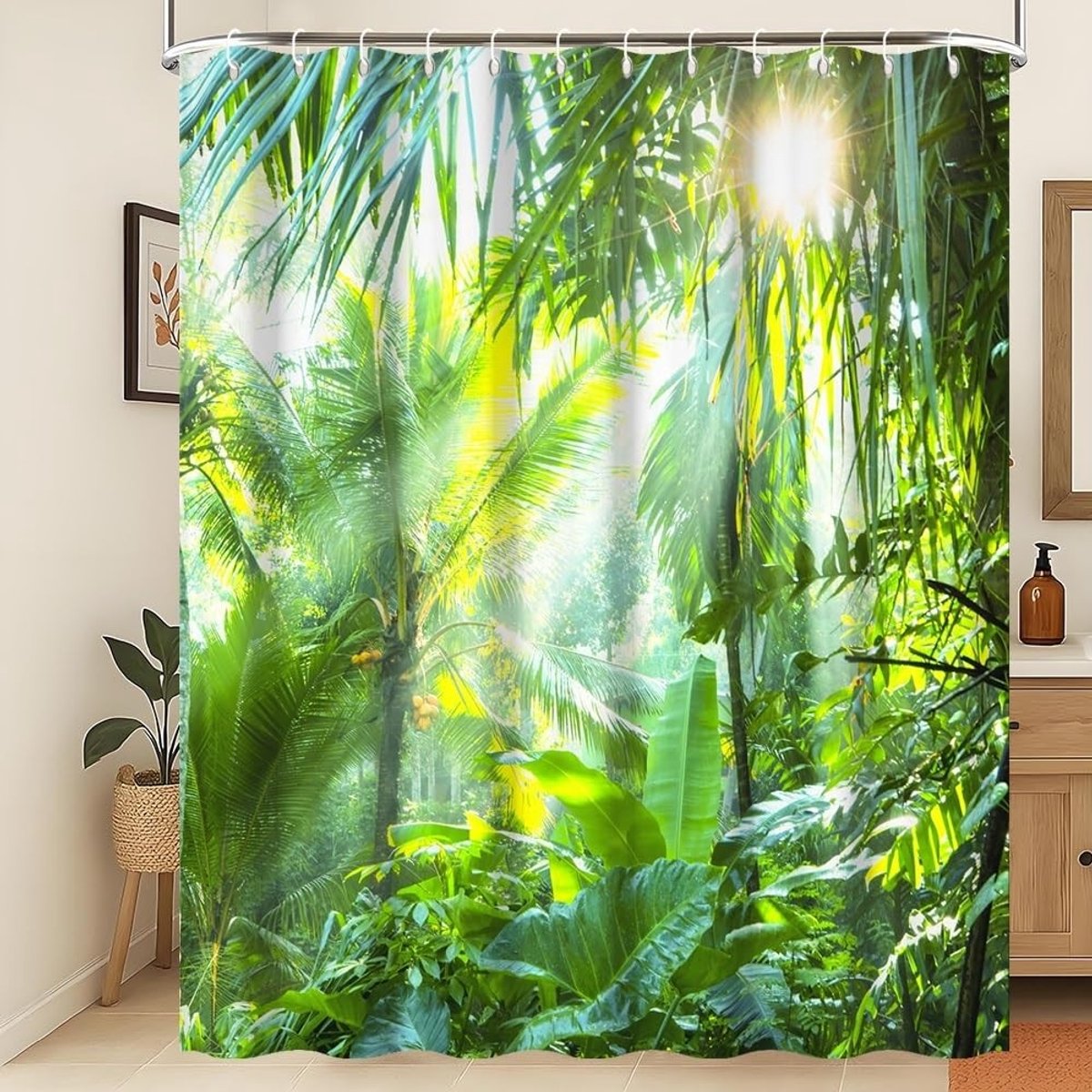 Omgoods - Tropical Rainforest Douchegordijn - Waterproof en Machinewasbaar