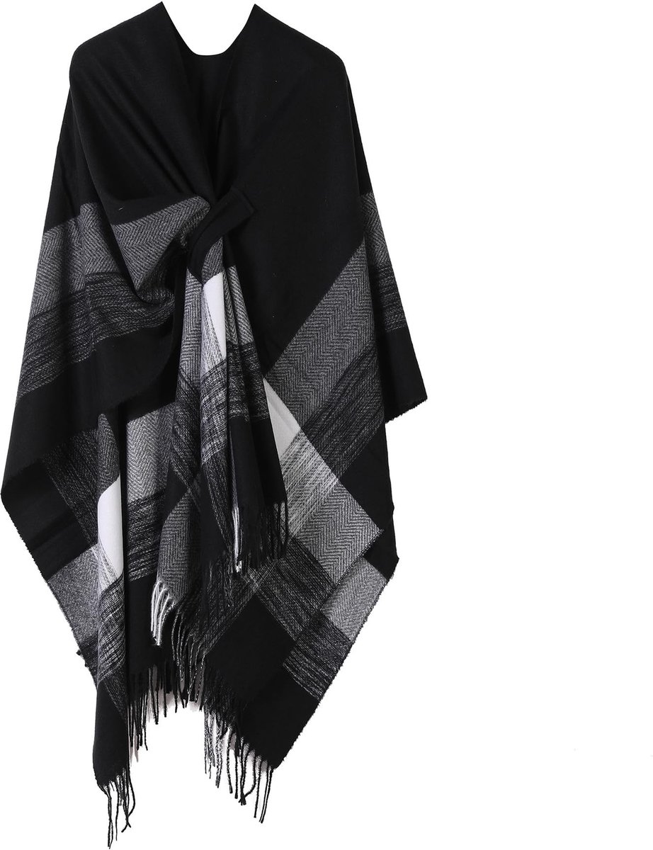 Omgoods - Pashmina Sjaal met Zakken en Franje voor Vrouwen