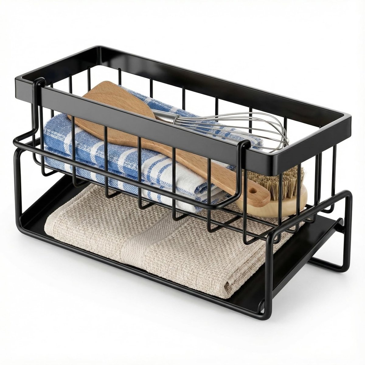 Omgoods - Zelfafvoerende Gootsteenbak - Keuken Organizer met Haakhouder