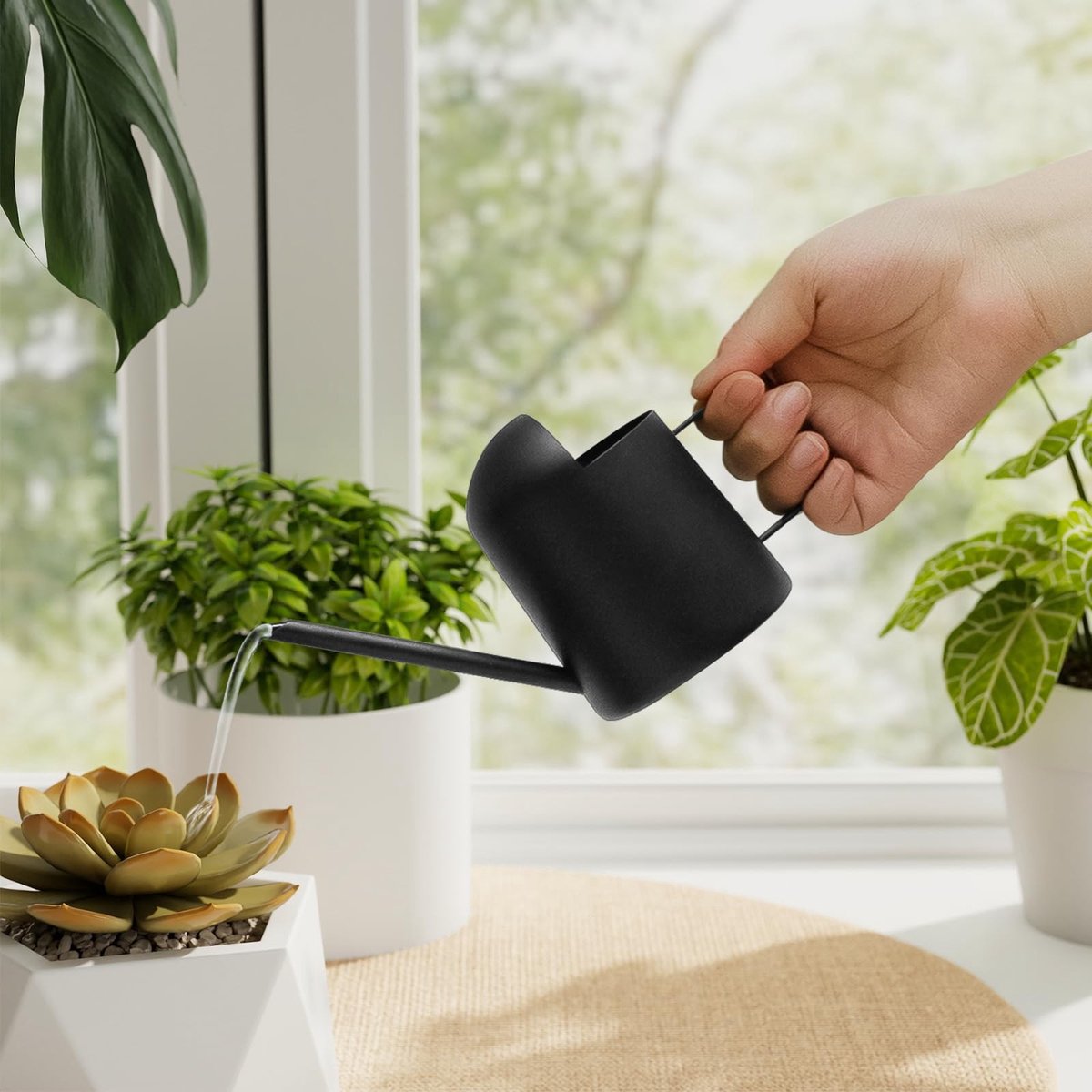 Omgoods - Mini Planten Gieter van Metaal met Lang Spuitstuk