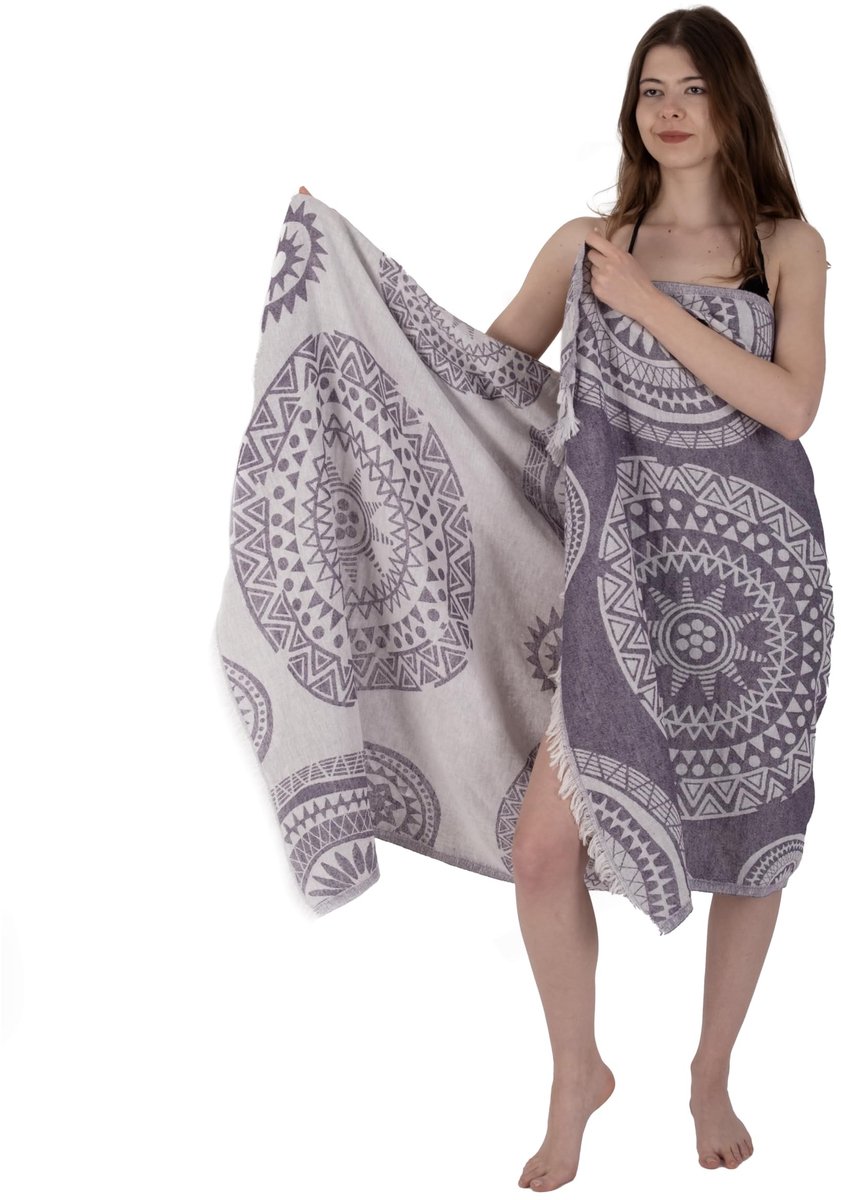 Omgoods - Jacquard Turkse Pestemal Handdoek - 100% Katoen, 95 x 175 cm, Lichtgewicht en Sneldrogend