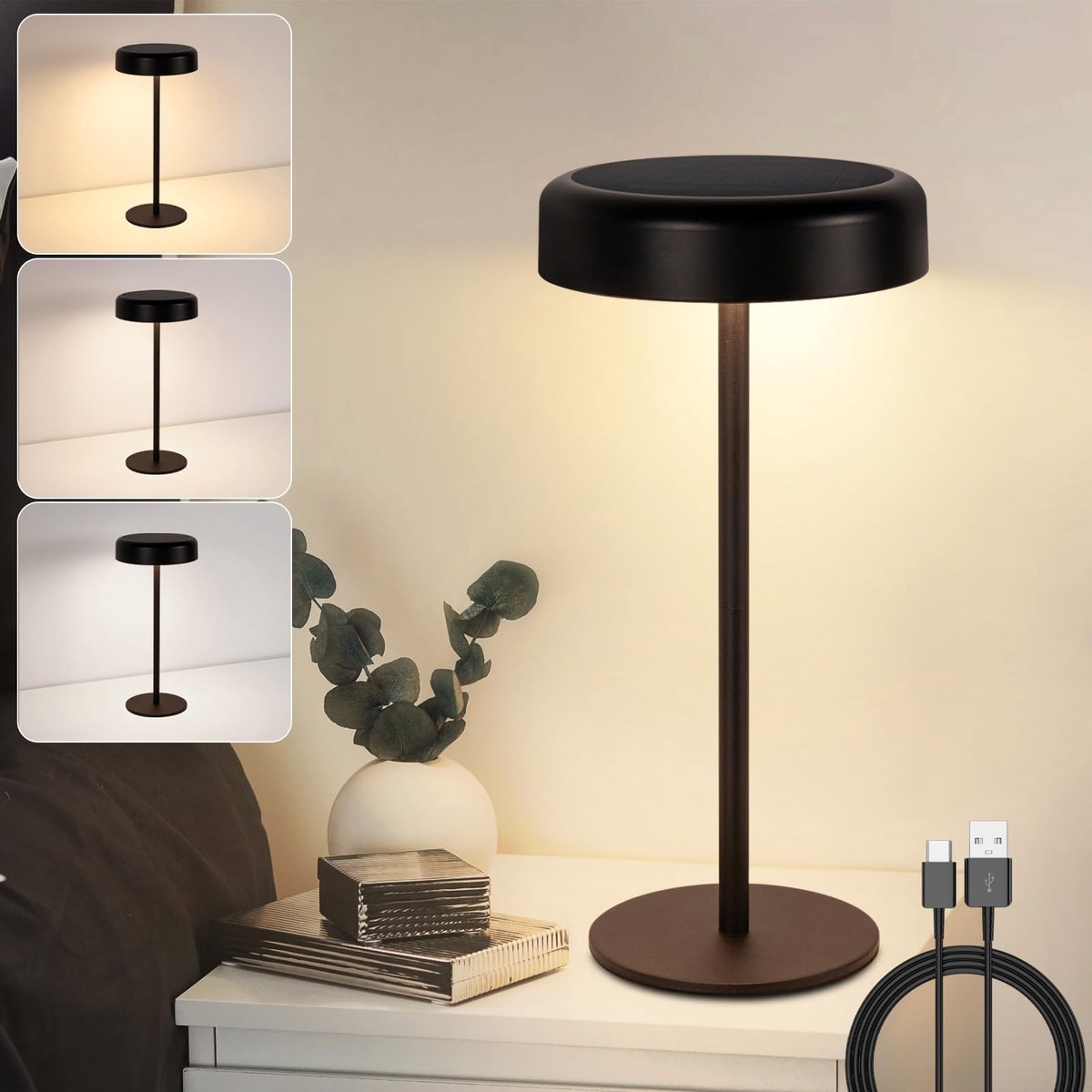 Omgoods - Draadloze Solar LED Tafellamp met Touch Dimming