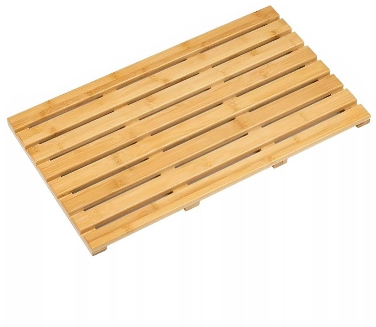 Omgoods - Rectangulaire Bamboe Badmat met Antislip Rubber Voeten