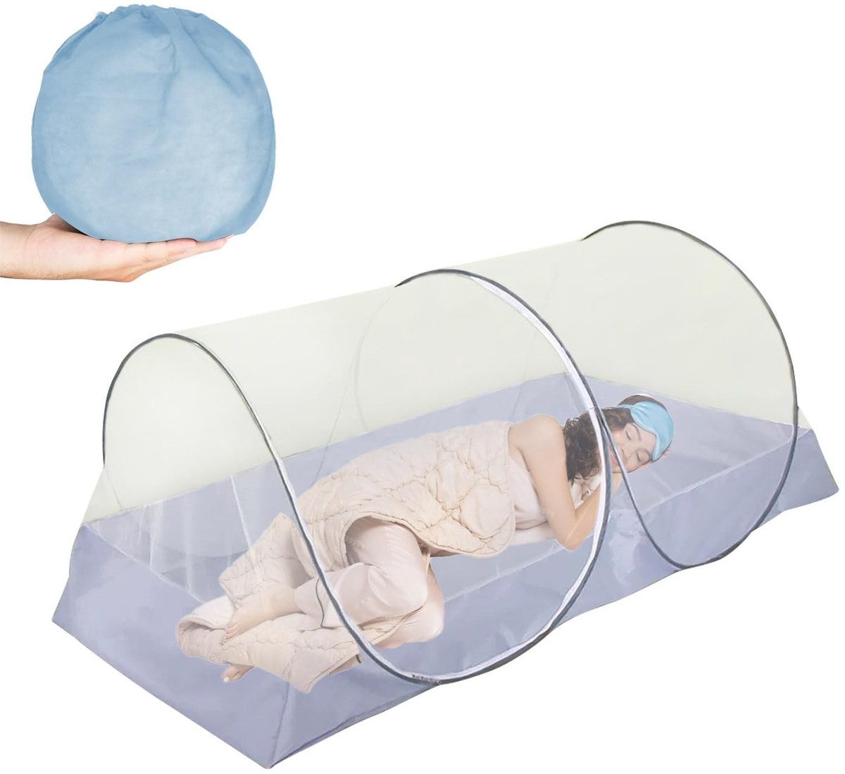 Omgoods - Vouwbare Moskitonet - 100 x 200 cm, Pop-Up Tent voor Buiten en Op Reis
