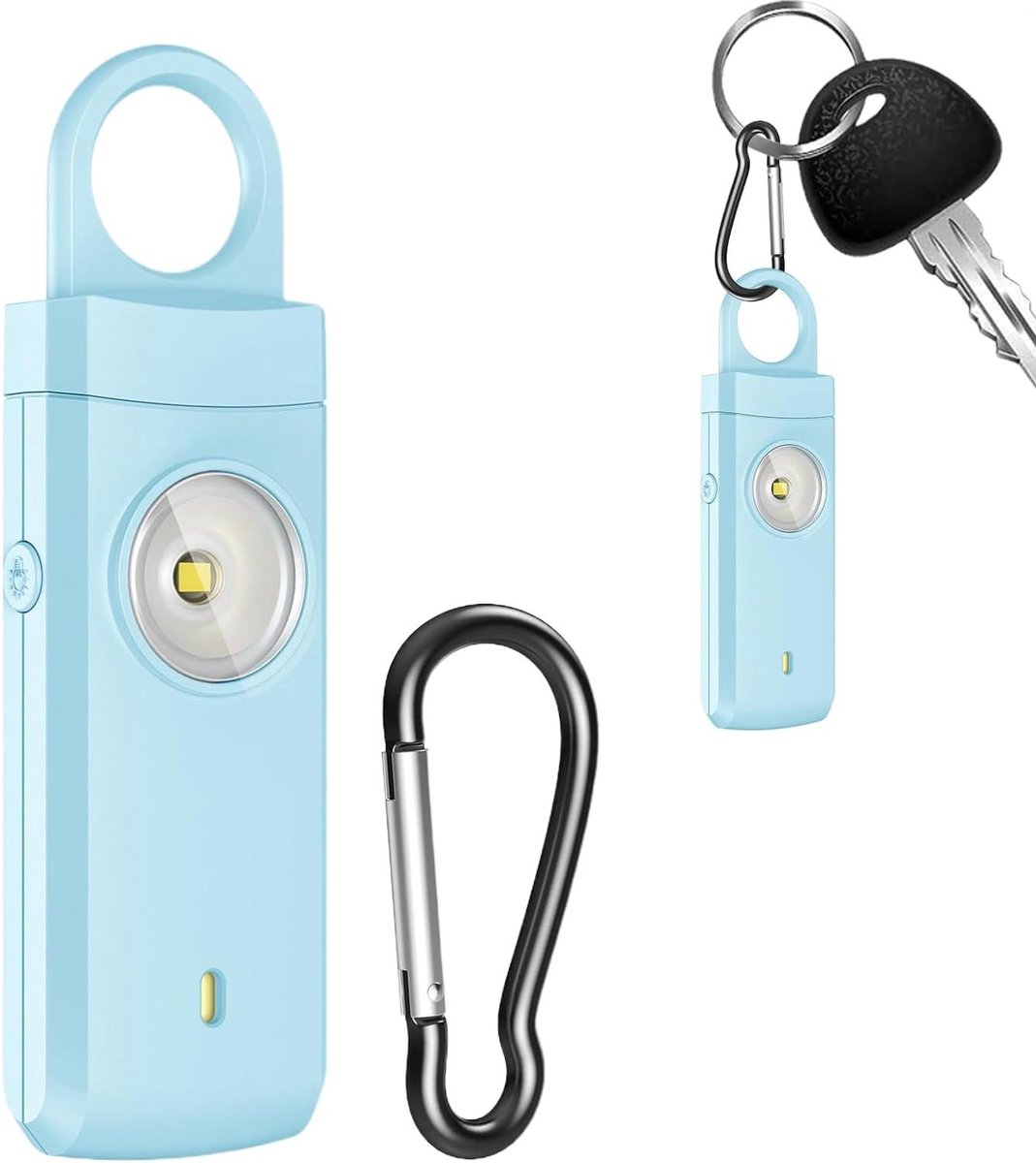 Persoonlijk Alarm - Veiligheidssirene Sleutelhanger - Zelfverdediging Onderweg - 130dB Luide Sirene - 5 x 2.8 x 10 cm - Blauw