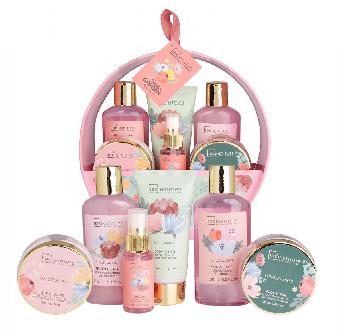 IDC Institute Garden Geschenkset – dames cosmeticaset veld bloemen – cadeauset met verzorgingsproducten voor vrouwen
