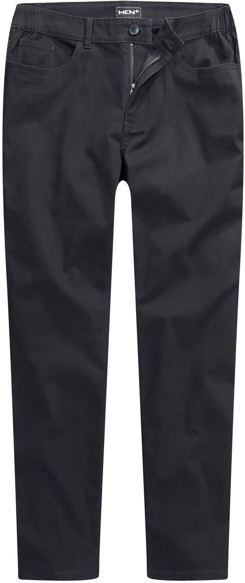 Men Plus - Heren - Broek van twill gedeeltelijk elastische tailleband - Donkermarine - Maat 60