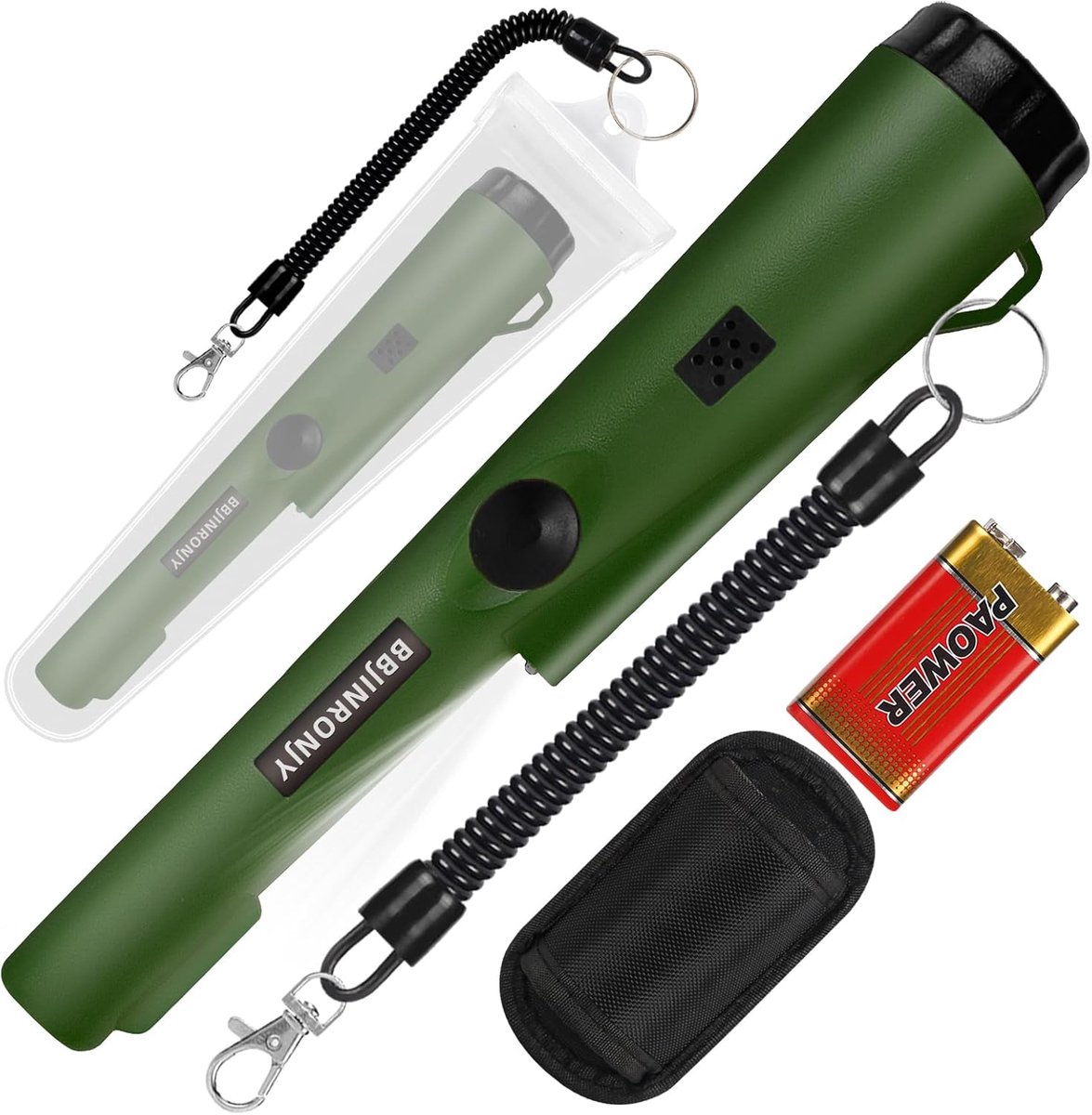 Metal Detector Pinpointer for Metal Finding Treasure Hunting, 360° Gold Treasure Search with Strap Holster LED - ShopVlot