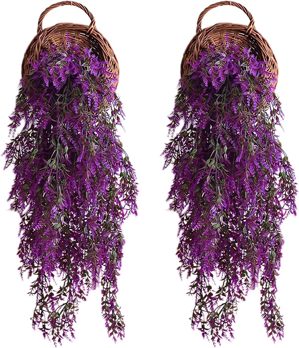 SnelShoppen - Kunstplanten Hangend Kunststof Binnen Buiten Tuin Decoratie 2 Stuks Natuurlijke Groene Bladeren UV-bestendig