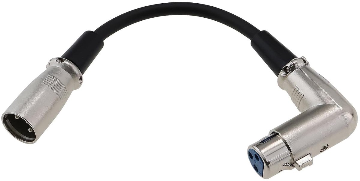 XLR microfoonkabel 90° - 3 pin XLR stekker - korte kabel - ideaal voor studio-opnames - ShopVlot