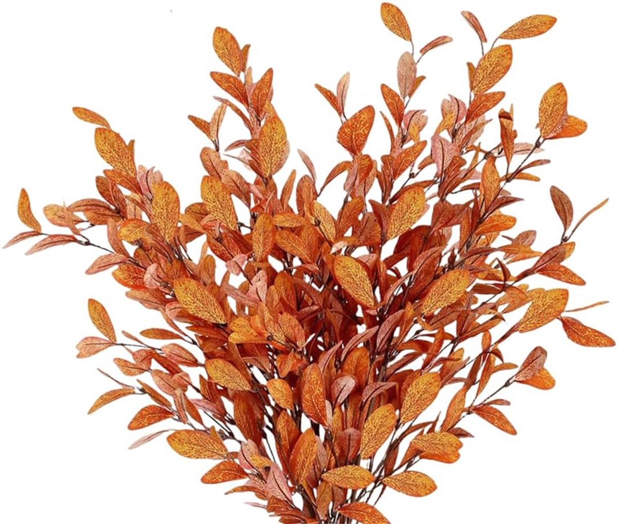 SnelShoppen - Herfstdecoraties voor Thuis 4 Stuks Kunstmatige Herfst Olijftakken 67cm Faux Zijde Herfstbladeren voor Vazen, Bruiloften, Feesten, Tafel