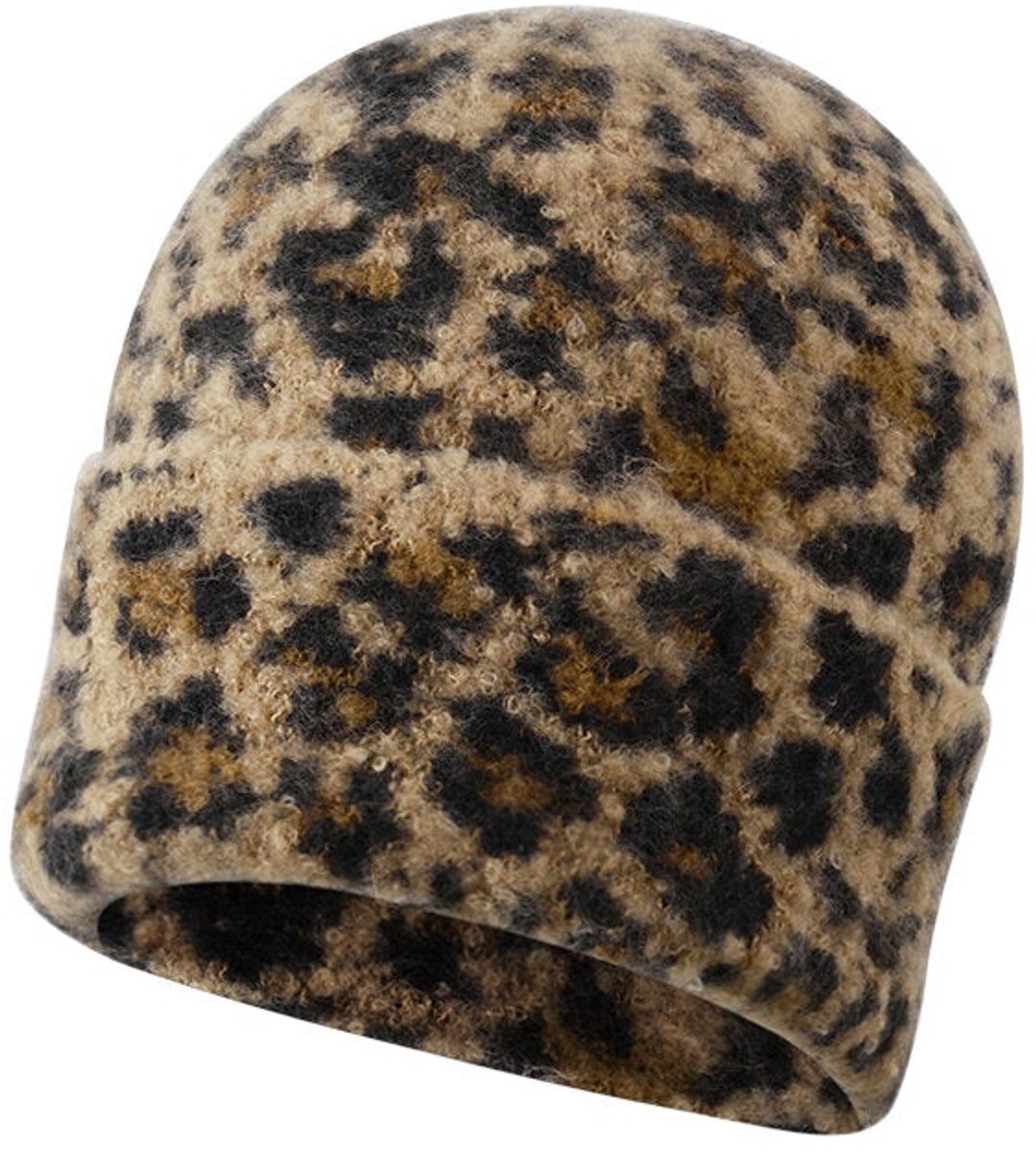 Stylish Khaki & Camel Leopard Print Hat for Women