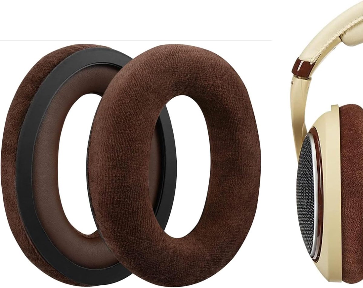 SnelShoppen - Vervangende Oorkussens voor Hoofdtelefoon, Compatibel met Sennheiser HD598 HD599 569 559, Zachte Velours Oorkussens, Geluidsisolatie, Br