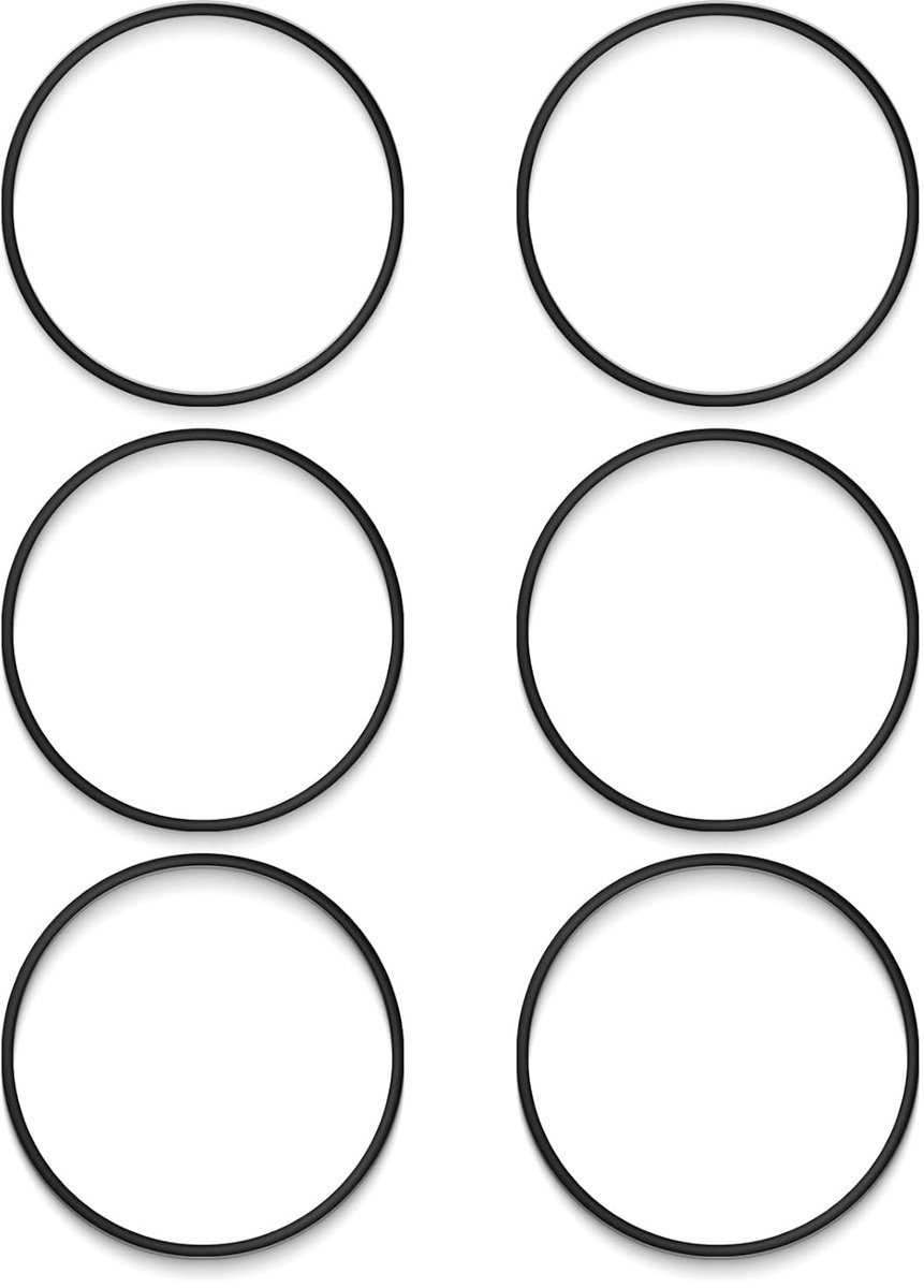 SnelShoppen - 6 Stuks O-Ringen Voor Waterfilter, Vervangingen Voor Compleet Huishoudfilter, 14cm Binnen, 14.5cm Buiten, 0.3cm Dikte, Geschikt Voor Div