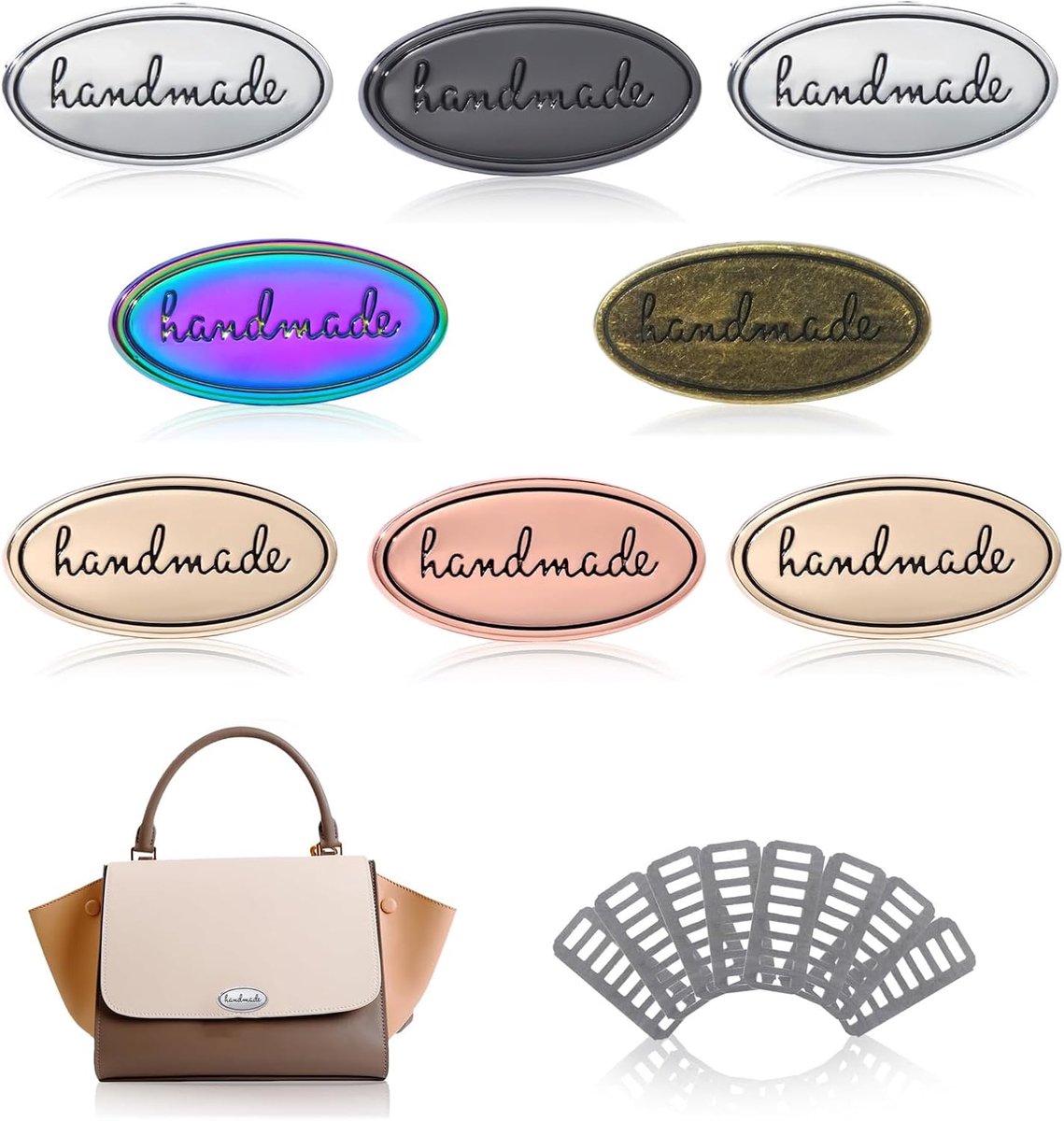 8pcs Oval Metal Labels, Handmade Metal Labels, Handmade Letter Labels, Handmade Retro Labels, Handmade Labels, Labels - ShopVlot