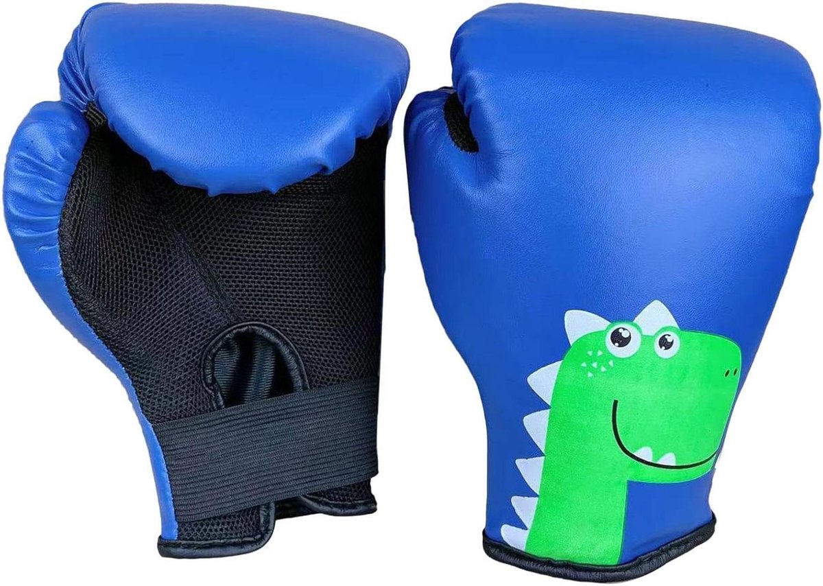 Kinder Bokshandschoenen - Vechtsport Handschoenen - Kindertraining - Ademend Mesh Materiaal - 3-8 Jaar - Blauw