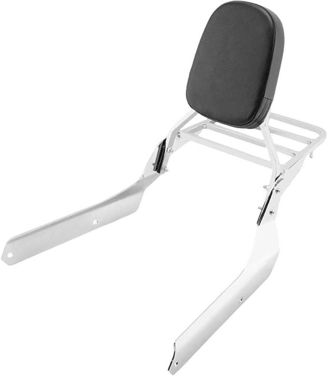 Motorfiets Passagierskussen - Sissy Bar Rugleuning - Comfortabel Rijden - Waterdicht Synthetisch Leer - N.v.t. - Zwart