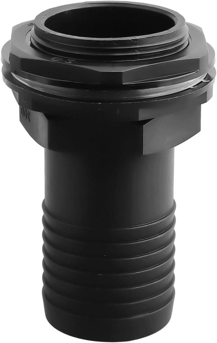 Overloop Connector - Regenton Aansluiting - Water Opslag - Complete Montagekit - 1 Inch - Zwart