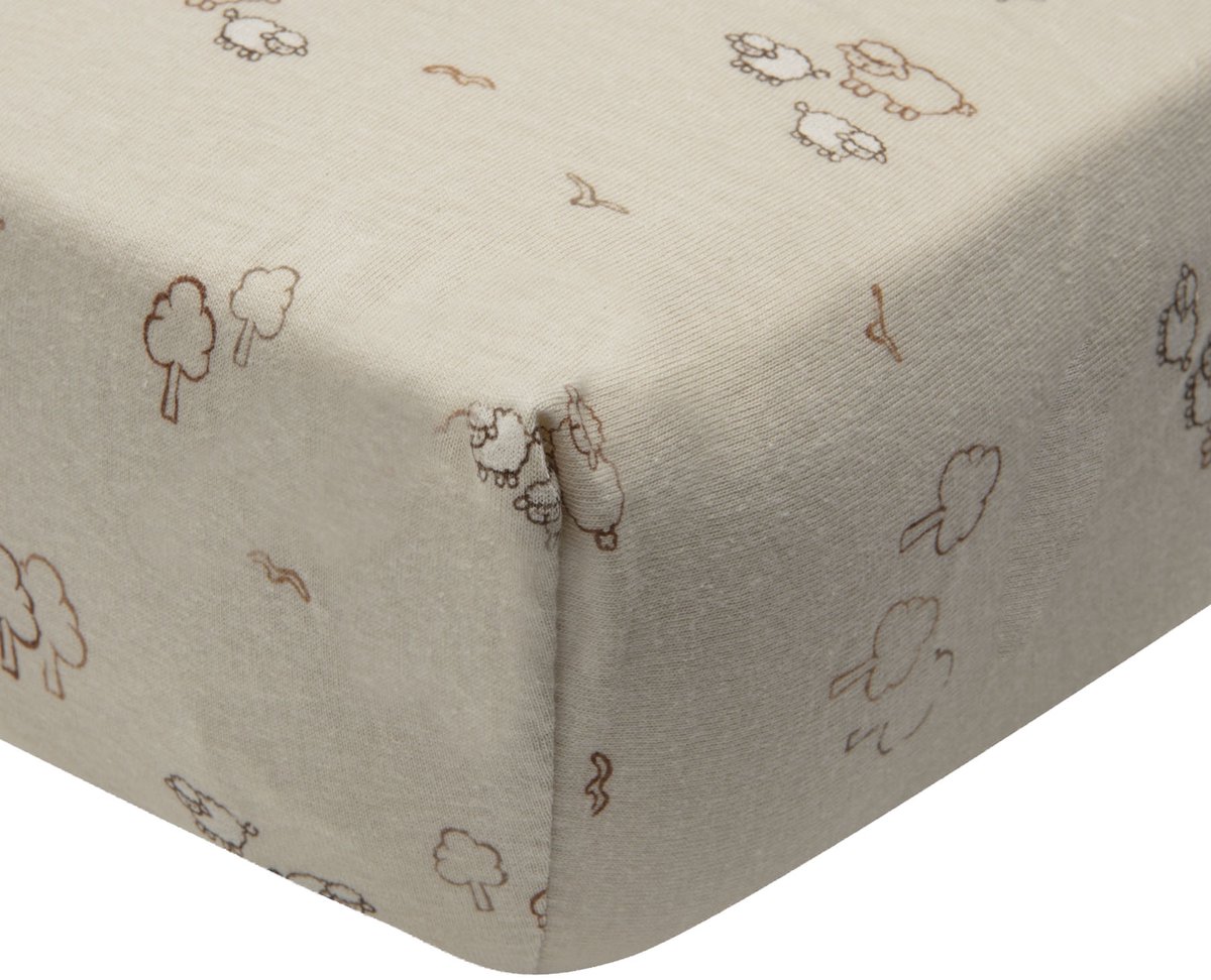 Jollein Hoeslaken Ledikant - 60x120cm - Jersey - Woolly