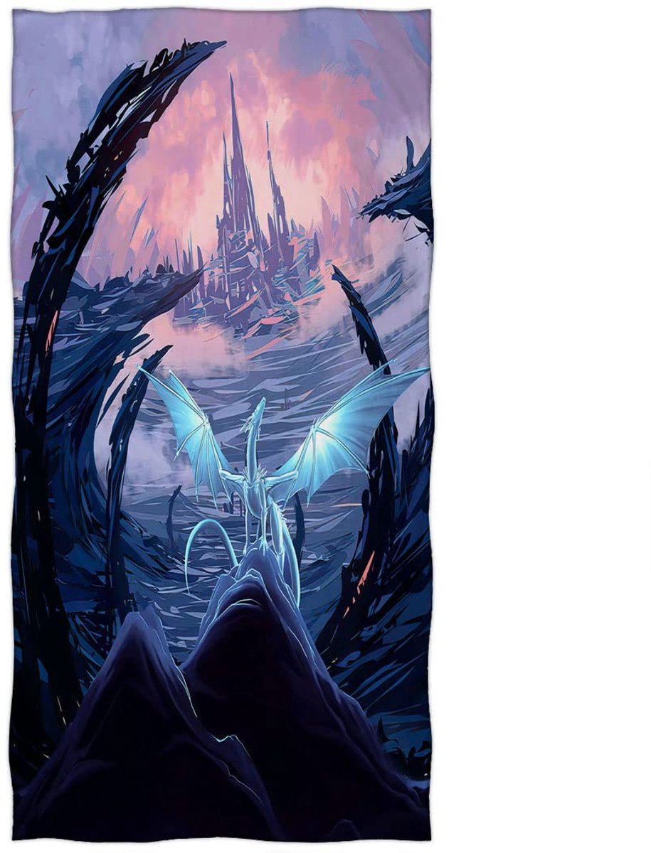 Omgoods - Strandlaken Drakenkasteel - 70x140 cm - Katoen - Zacht & Absorberend