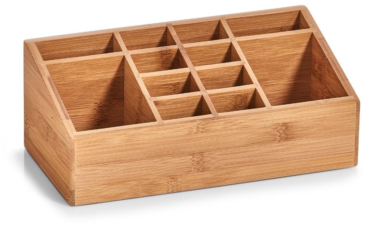 Omgoods - Bamboe Organiser met 12 Compartimenten voor Bureau en Badkamer