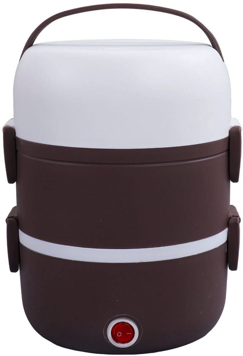 Omgoods - Elektrische lunchbox - 3 verdiepingen - Voedselverwarmer - 1,2 liter - Bento lunchbox - Warmhoudcontainer - Geschikt voor dagelijks gebru...