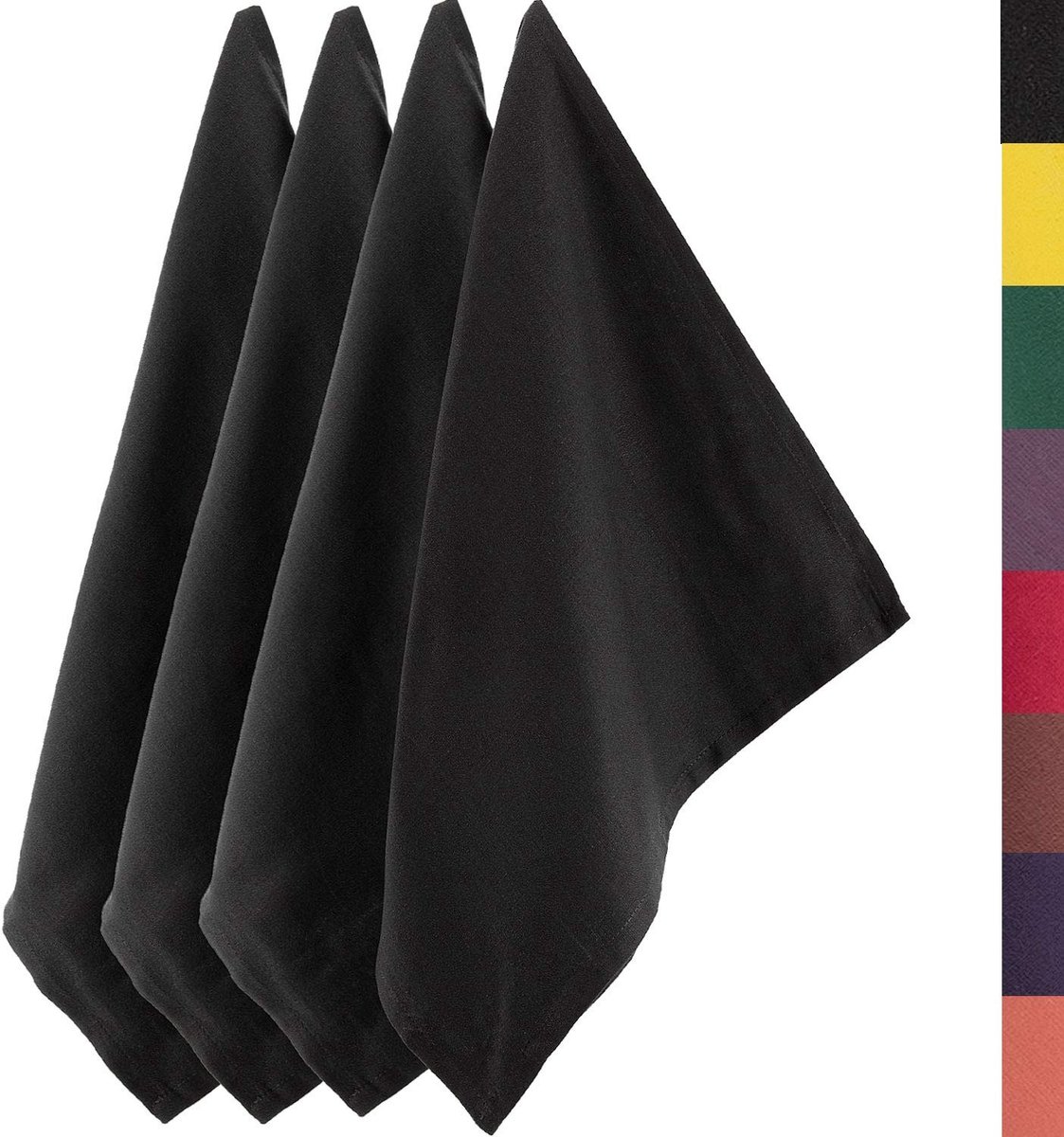 Omgoods - Set van 4 Katoenen Keukenhanddoeken 45 x 75 cm Grijs