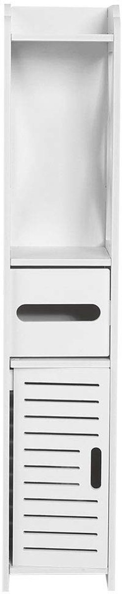 Omgoods - Wit Badkamerkast met Papierhouder en Opbergruimte 80 x 15.5 x 15 cm