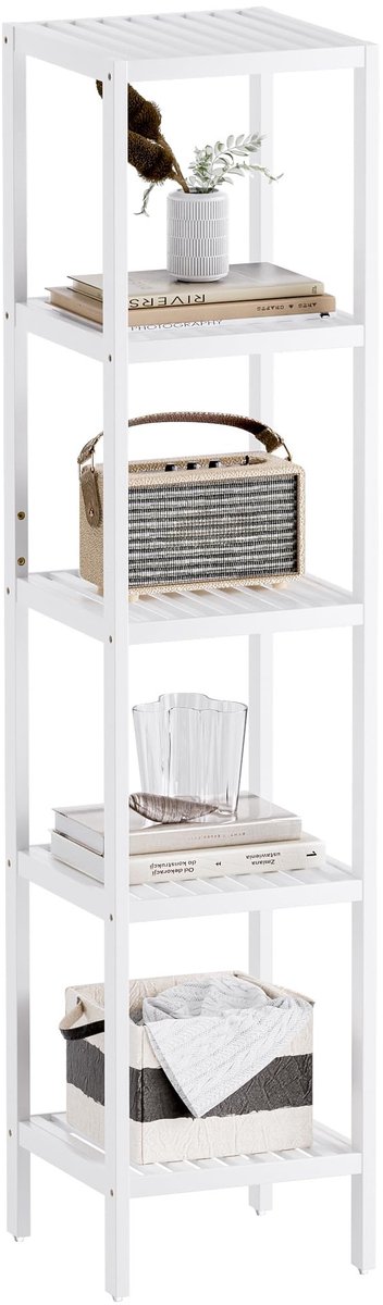 Omgoods - 5-Tier Bamboo Opbergrek voor Badkamer en Woonkamer