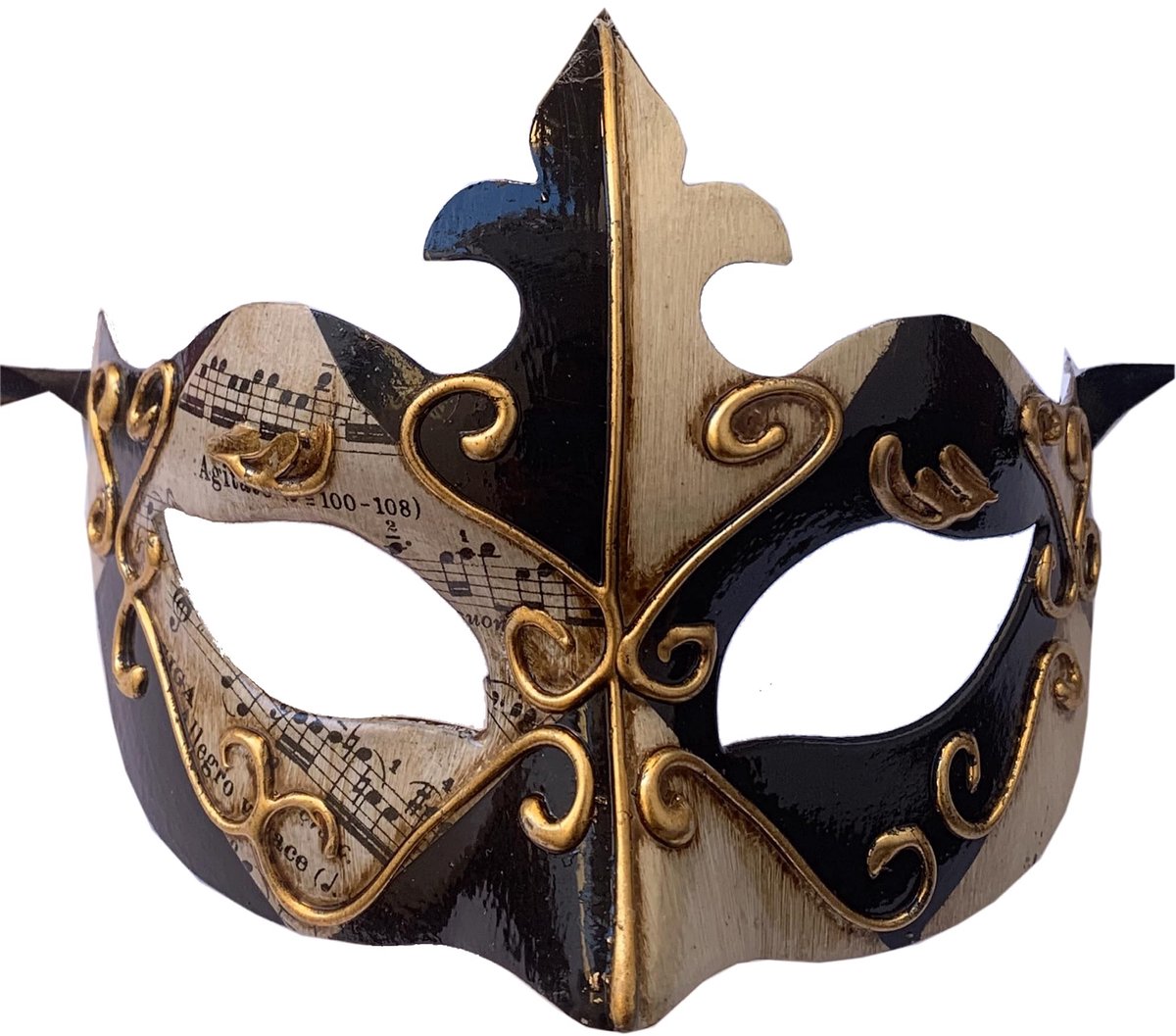 Omgoods - Handgemaakt Venetiaans Masker voor Carnaval Colombina Zwart