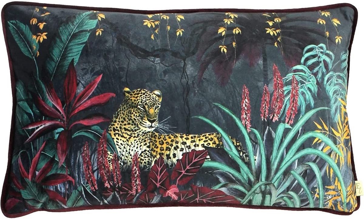Omgoods - Decoratieve Kussenhoes Luipaardprint 30 x 50 cm - Fluweel