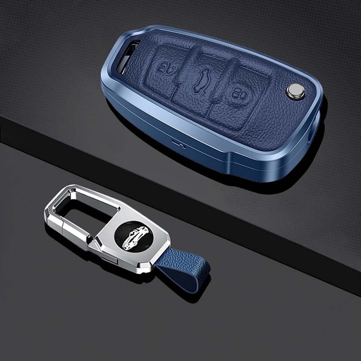 Omgoods - Sleutelhoes voor Audi met Bescherming en Luxe Afwerking, Blauw