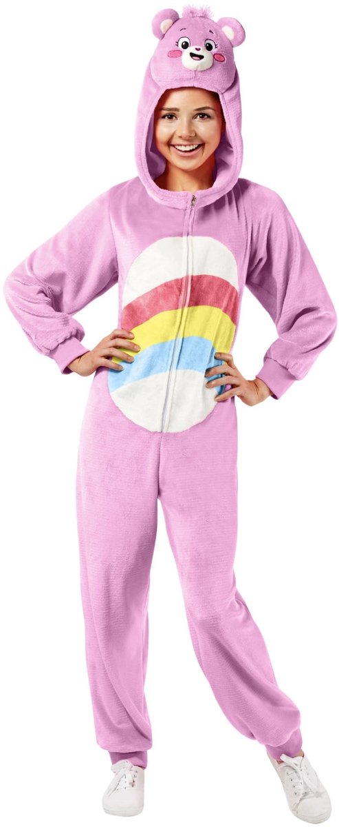 Omgoods - Cheer Bear Kostuum voor Volwassenen, Jumpsuit met Kap, Multi