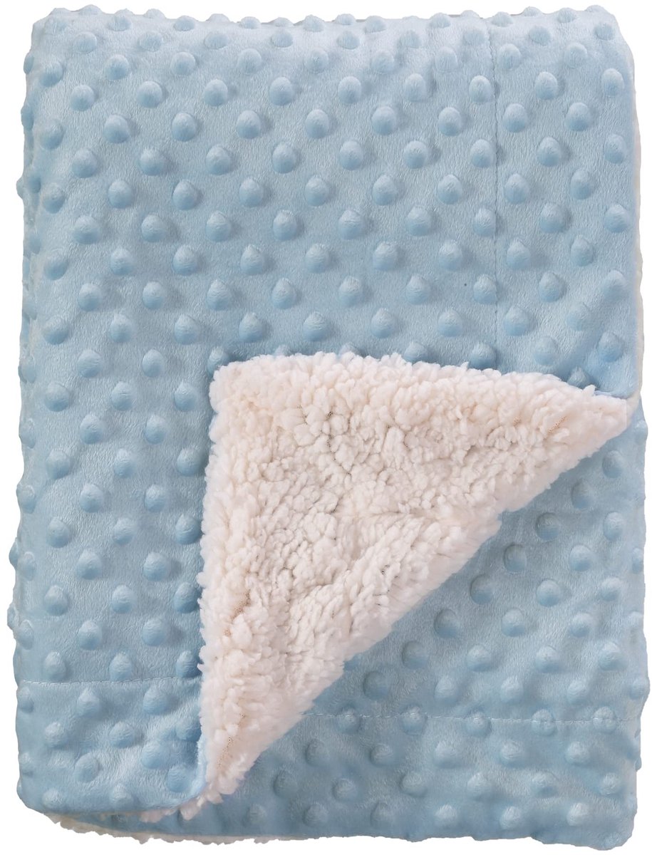 Omgoods - Zachte Sherpa Babydeken met Blauw Dots Patroon
