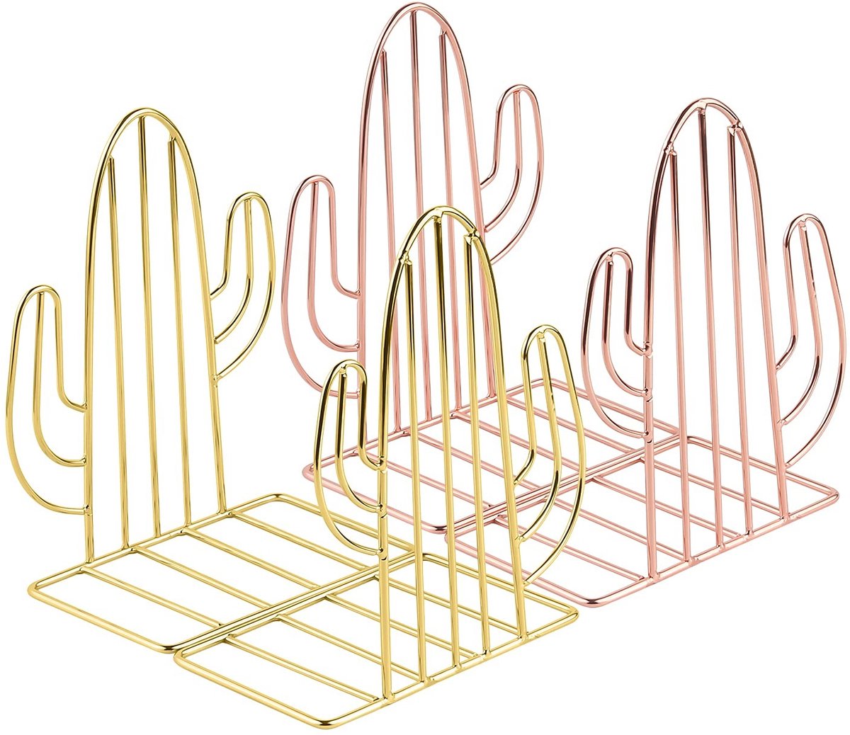 Omgoods- Boeksteunen Antislip - Metalen Boekensteun - Decoratieve Cactus Boekhouder - Robuust Ontwerp - Ideale Organizer - Elegant Patroon - Boekenhouder
