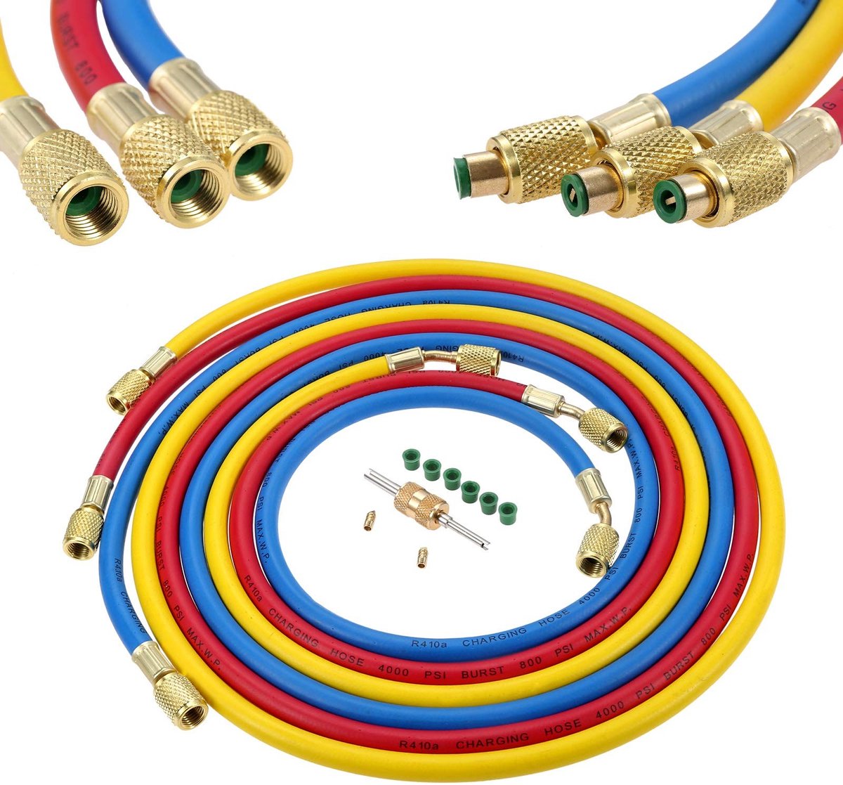 Omgoods - 72 Inch AC Koelmiddel Oplaadhose Set, Geschikt voor Airconditioning Onderhoud
