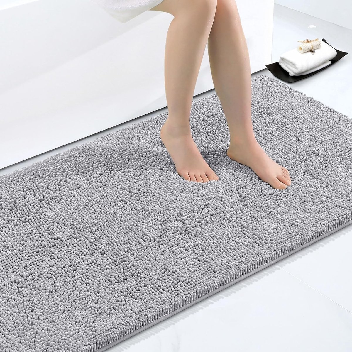 Omgoods - Zachte Antislip Badmat van Microfiber, 60x120cm, Lichtgrijs