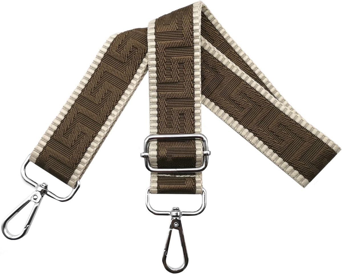 Schouderriem voor tas, tasriemen om te wisselen, verstelbare tasriem, breed, 3,8 cm, met zilveren karabijnhaak, tasband, schouderriem, draagriem voor handtassen dames, kleurrijk, K