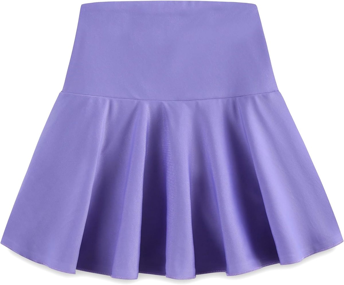 Tennisrok voor meisjes, hoge taille, korte plooirok voor meisjes, met shorts en 2 zakken, elastische band, 8-18 jaar