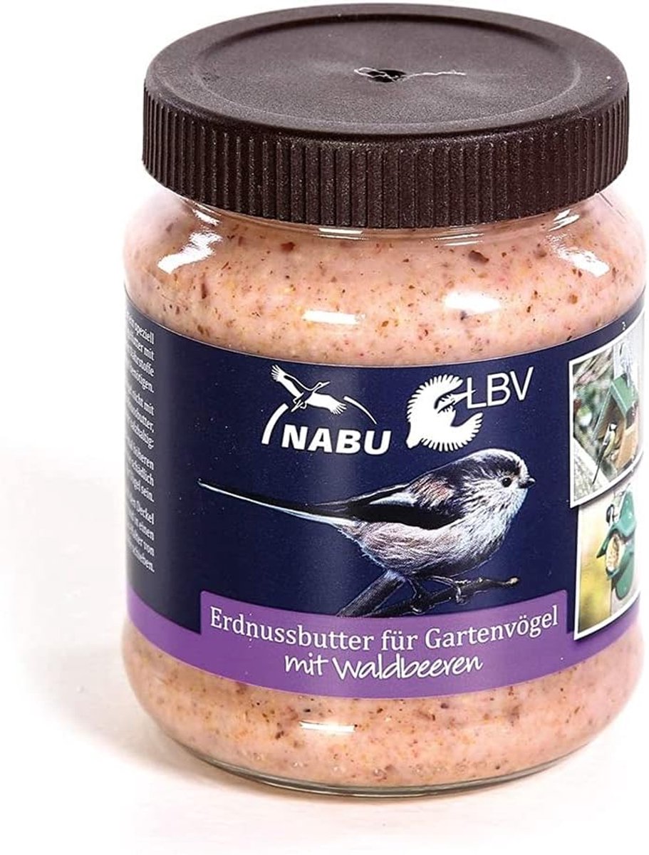 SnelShoppen - Pindakaas Vogelvoer met Bosvruchten, Hoog-Energie Voeding voor Wilde en Tuinvogels, 500g, Perfect voor Tuin en Natuur