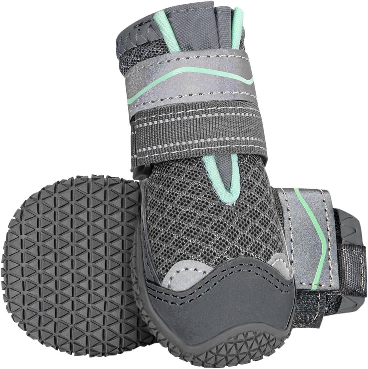 Schoenen, pootbescherming, 2 stuks, ademende hondenschoenen, outdoor, met antislipzool, verstelbare reflecterende klittenbandsluiting, hondenlaarzen voor kleine, middelgrote en grote