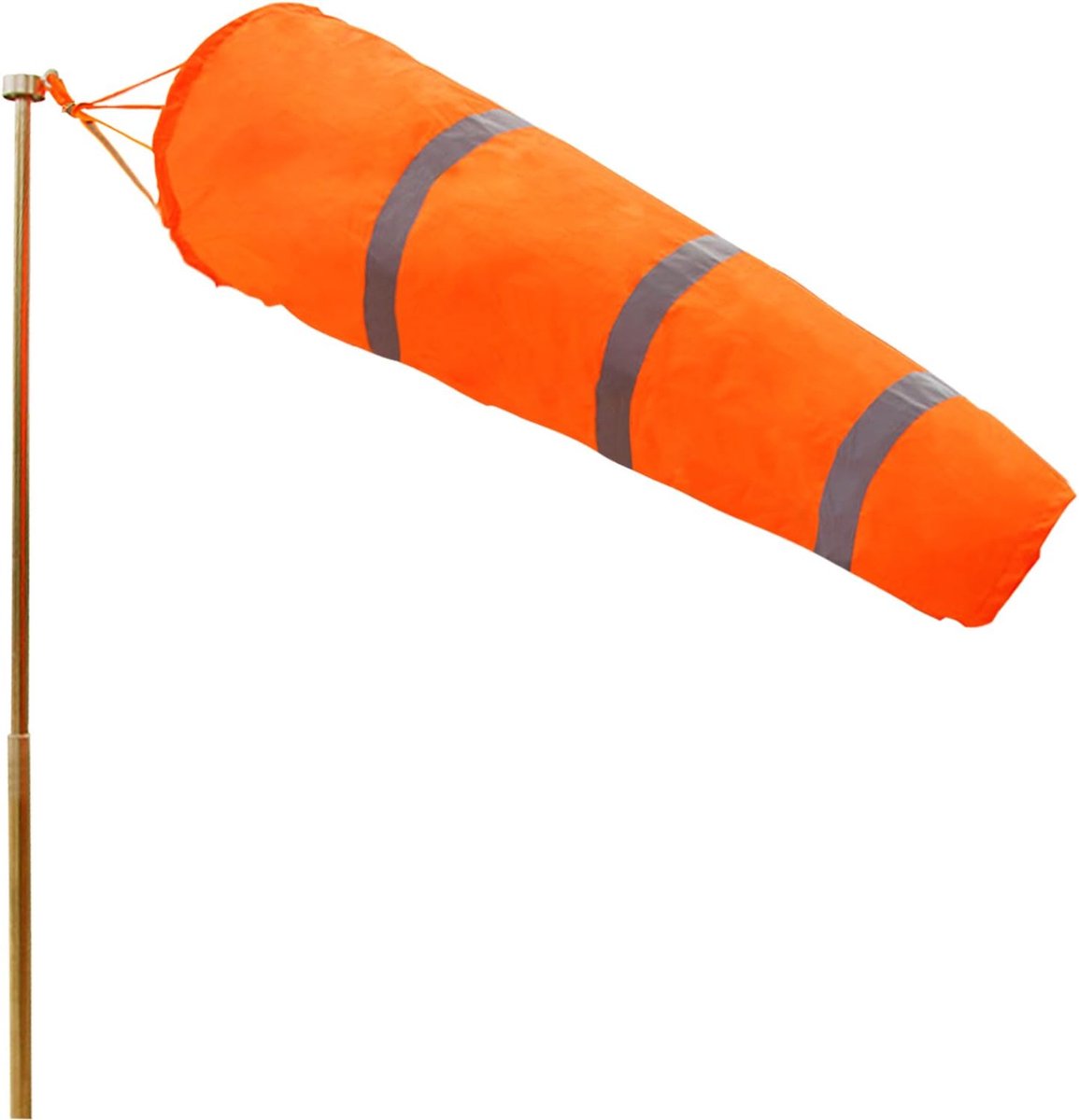 30 Inch (80cm) Windzak Rip-stop Nylon Windrichting Meting Soktas met reflecterende riem - Voor buiten Luchthaven Farm & Park - Oranje 2,5 voet