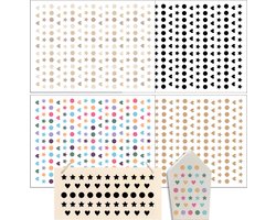 Stickers ca. A5 19 x 14 cm groot formaat transfers 4 stuks spreuken voor Raysin voor Keraflott meubels glas hout DIY Deco Rub On Folie Rubons stickers (ster)